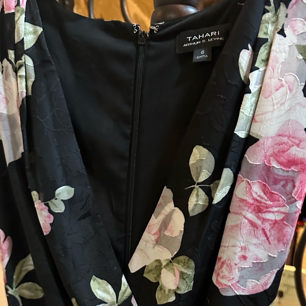 Tahari black and floral Arthur S. Levine dress